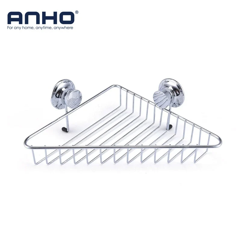 ANHO Bathroom Shower Caddy Basket Suction Organizer Stainless Steel