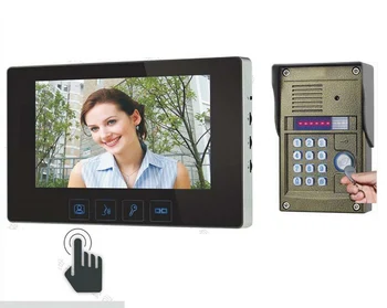 

ZHUDELE New Arrival Home Security Intercom System 7"Video Door Phone,700TVL HD Camera,Night vision ID card & Password Unlock 1V1