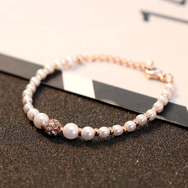New Korea Fashion Exquisite Simulated pearl Charm Bracelet & Bangles