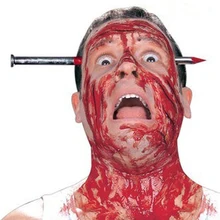 Halloween Horror Props Tease People Toys Halloween Gift Creative Nail knife Penetration Head Bloody Festival Products