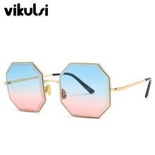 Новинка, негабаритные солнцезащитные очки, восьмиугольные очки, мужские Квадратные Солнцезащитные очки для женщин, модные очки известного бренда, UV400 Gafas de sol
