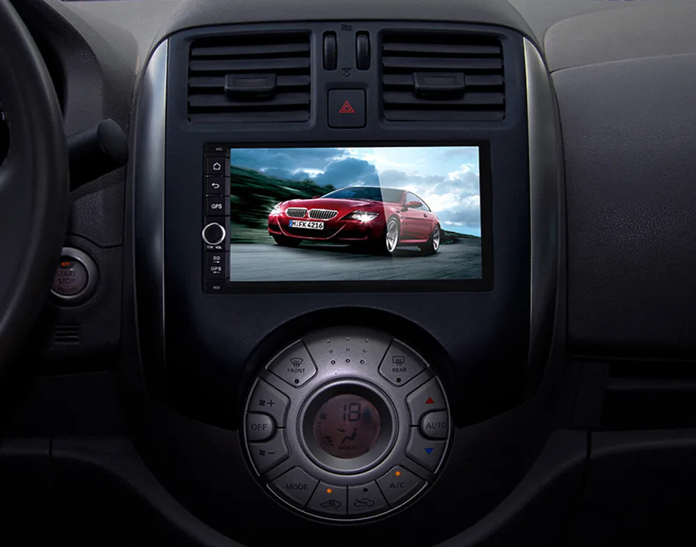 Flash Deal Quad Core Android 8.1 Car Radio Double Din Stereo in Dash Capacitive Touchscreen Quad-Core CPU GPS Sat Navigato Support Wifi Blu 2