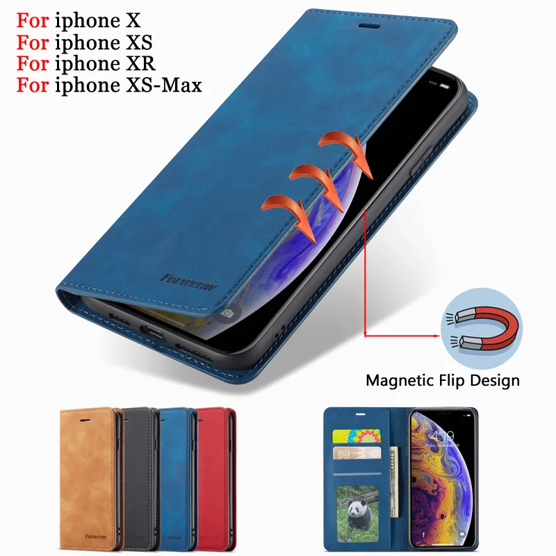 For iphone Xs Max Case Flip Magnetic Phone Case On Hoesje