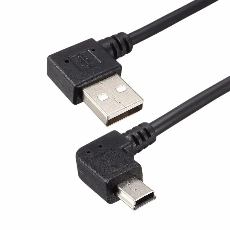 25 см 90 градусов угловой мини-usb кабель мини-usb для USB 2,0 синхронизации данных Кабель зарядного устройства для MP3 MP4 gps камеры HDD