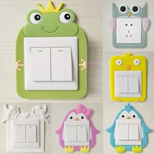 1 шт. креативные наклейки на розетку питания светящиеся силиконовые украшения для дома Мультяшные водонепроницаемые милые наклейки на стену