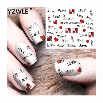 YZWLE 1 Sheet Nail Art Water Transfer Sticker NEW DIY 3D Beauty Decals Nail Art Decorations 8552