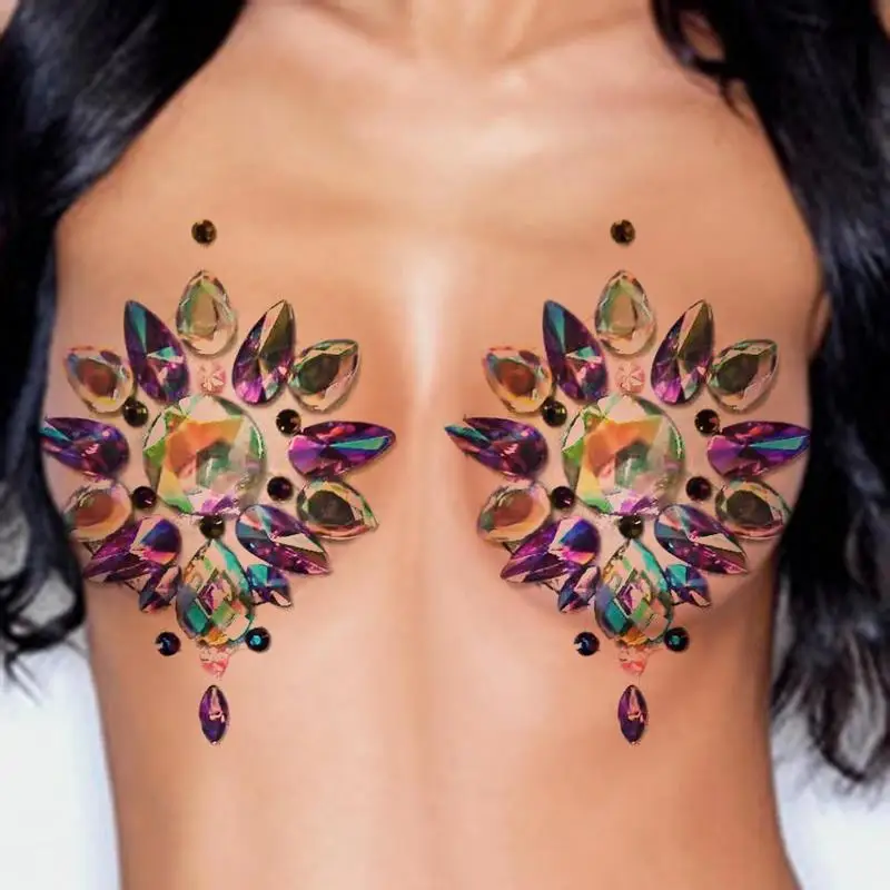 

Bindi Sticker Handpicked Boho And Tribal Style Body Decor Sticker can be Stick On Self Adhesive Gems Chest nipple Sticker