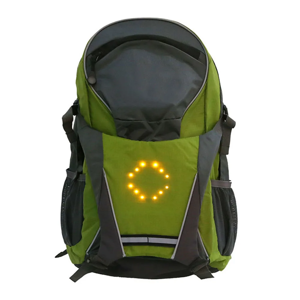 Cheap 18L Remote Control 30LED Reflective Cycling Backpack Large Capacity Bicycle Bag with Safety Turn Signal Vest 9