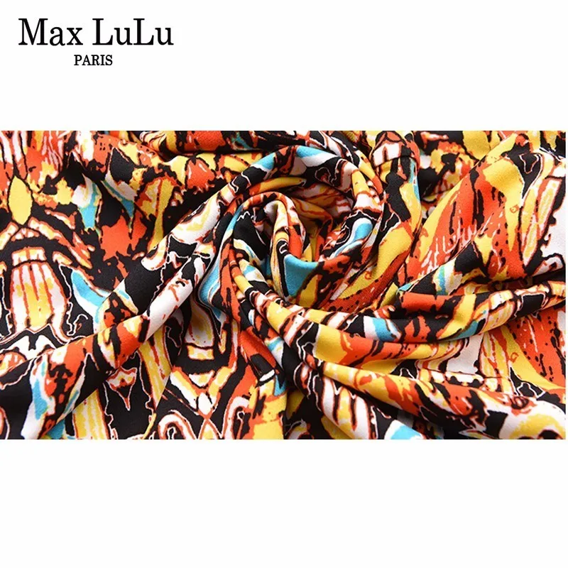 Max LuLu/Новинка г., летние облегающие Женские платья с коротким рукавом с модным принтом, черное платье с высокой талией, женское платье, большие размеры