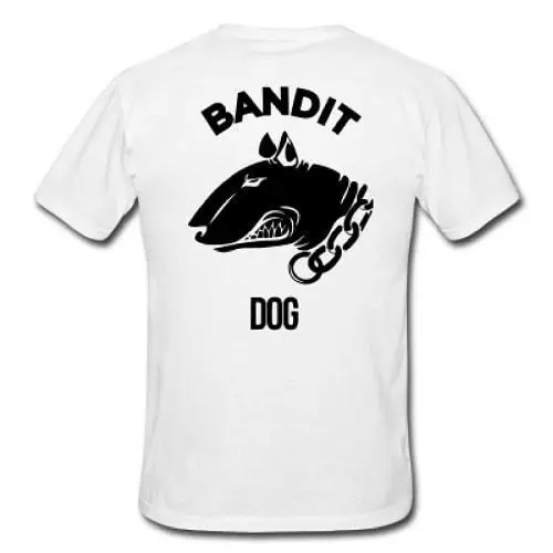 Bandit собак Футболка бультерьер питбуль Шварц S 3 XL дешевые шеи экипажа Мужская