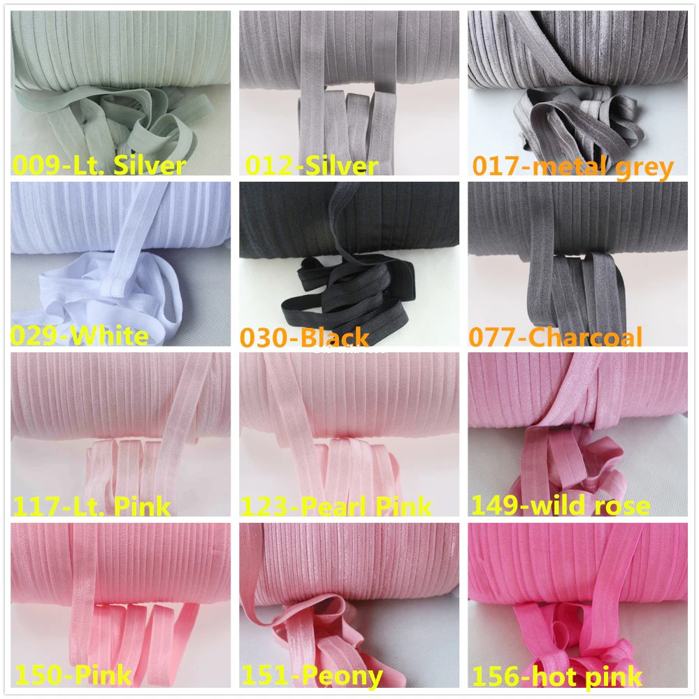 8colorsx50yards 90 цветов 5/" твердые складные эластичные ленты FOE лента для девочек аксессуар для волос DIY лямки праздничный обруч