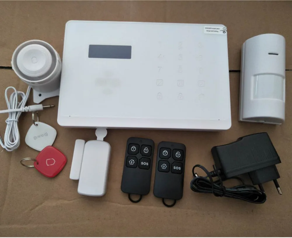 Волк-охранник Беспроводной ЖК-дисплей 3g GSM+ Wifi+ RFID Главная охранной сигнализации охранная Системы приложение Управление движения PIR детектор двери, окна Сенсор