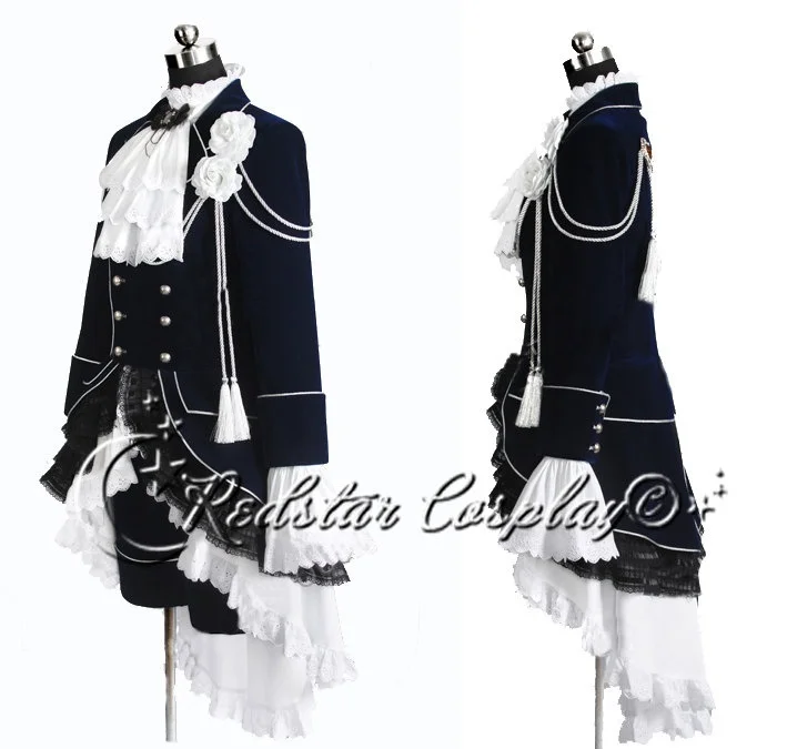 

Black Butler Cosplay Ciel Phantomhive Dark Blue Costume - Custom made in Any size V001