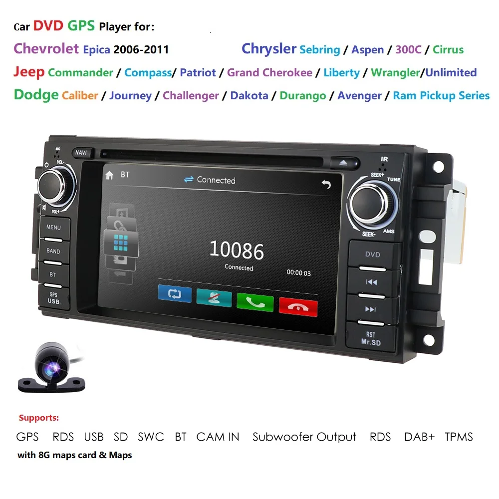 Автомобильная магнитола для Jeep Wranger Commander Compass grand cherokee gps автомобильный DVD калибр, Challenger, Dakota, grand cherokee 2005-2011 камера