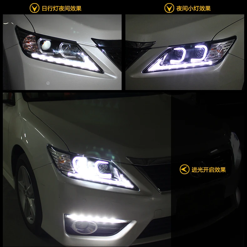 Автомобильный Стайлинг для Toyota Camry 7 фара в сборе для Camry светодиодный налобный фонарь Ангел глаз светодиодный DRL передний свет h7 с hid комплект 2 шт