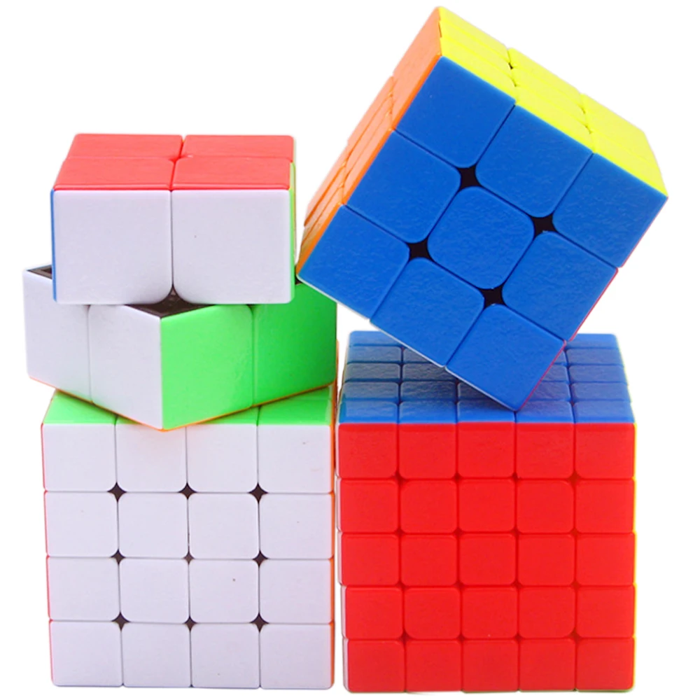 4 шт./компл. ShengShou, волшебные кубики 2x2x2 3x3x3, 4x4x4, 5x5x5 Профессиональный Скорость 2*2 3*3 головоломка кубик 4*4 5*5 детских игр и пазлов