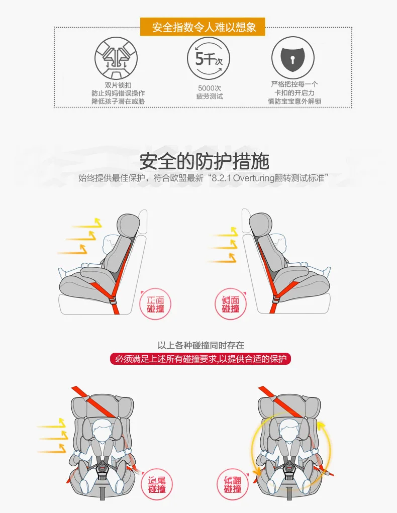 Детское автокресло 9 months to 12 years Old Для детей Авто безопасности для защиты стул дети сиденье безопасности