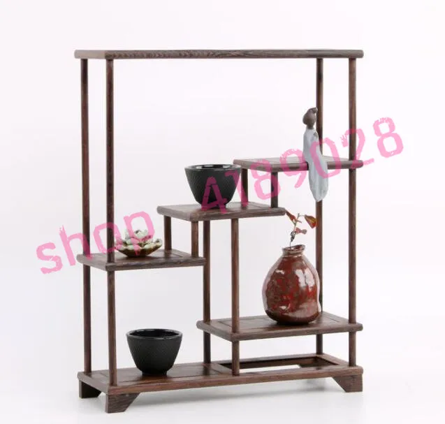 

Natural chicken wing wood, BBK style (large size), solid wood curio shelves, tea ceremony ornaments pendulum rack.