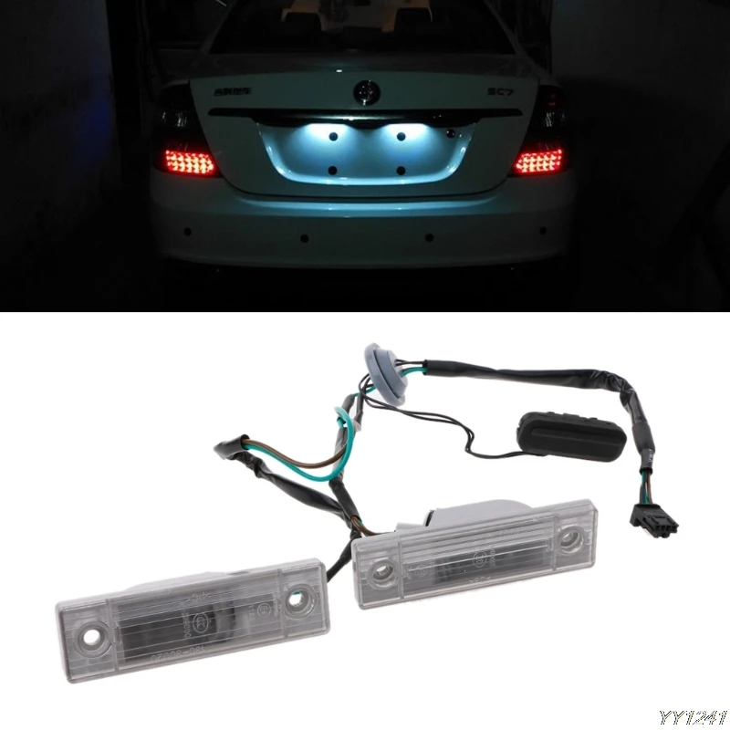1 Pair Rear Back License Plate Light With Trunk Switch Button For Cruze Chevrolet Exterior Auto