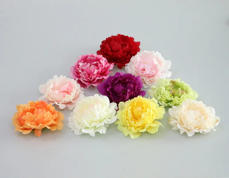Flone 12cm Simulation Peony Flower Head Silk Flower DIY Headdress For Wedding Party Family Photography Props Decorative Art (2)