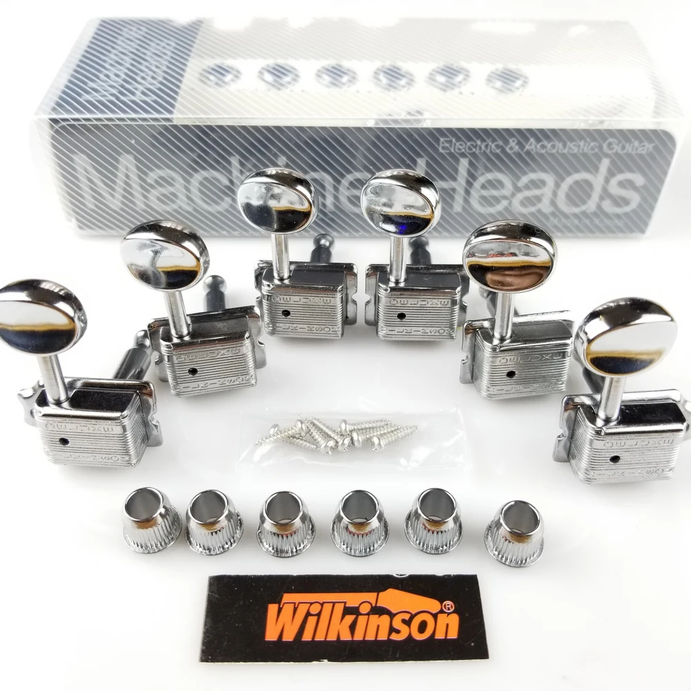 

Wilkinson VINTAGE CHROME TUNERS Electric Guitar Machine Heads Tuners For ST & TL Guitar OR Similar WJ-55 Silver Tuning Pegs