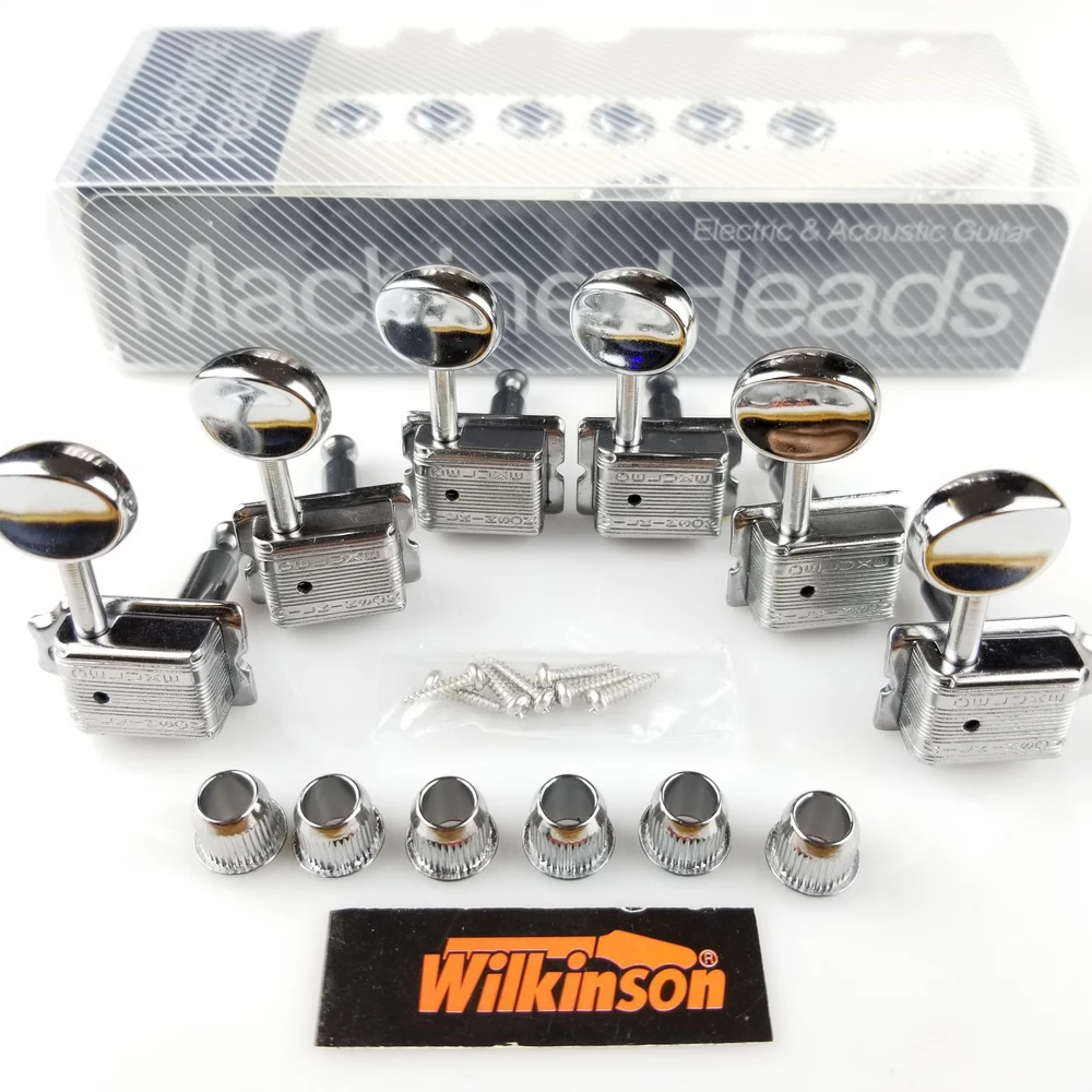 US $14.56 Wilkinson VINTAGE CHROME TUNERS Electric Guitar Machine Heads Tuners For ST amp TL Guitar OR Similar WJ55 Silver Tuning Pegs