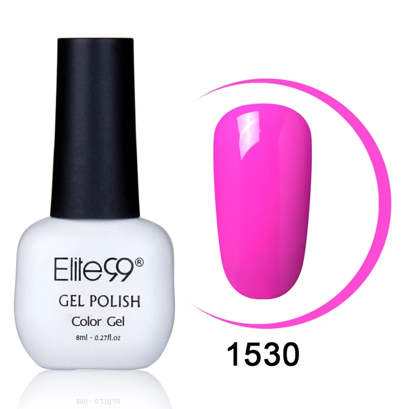 Elite99, 8 мл, чистый цвет, Гель-лак, светодиодный, лампа для ногтей, глазурь, краска, впитывается, сделай сам, УФ, великолепный, цветной, долговечный, УФ-гель, сделай сам, дизайн ногтей - Цвет: 1530 Sachet Pink