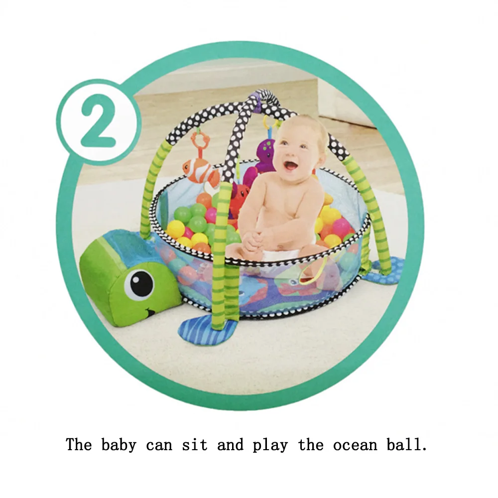 Leão Bebê Jogar Esteira Ano Playmat Ginásio Tapete Rastejando no Berçário Tartaruga Brinquedo Net Suporte 3-em-1 Bola Marinha Piscina Cerca 0-1 5 Leão bebê jogar esteira 0-1 ano playmat
