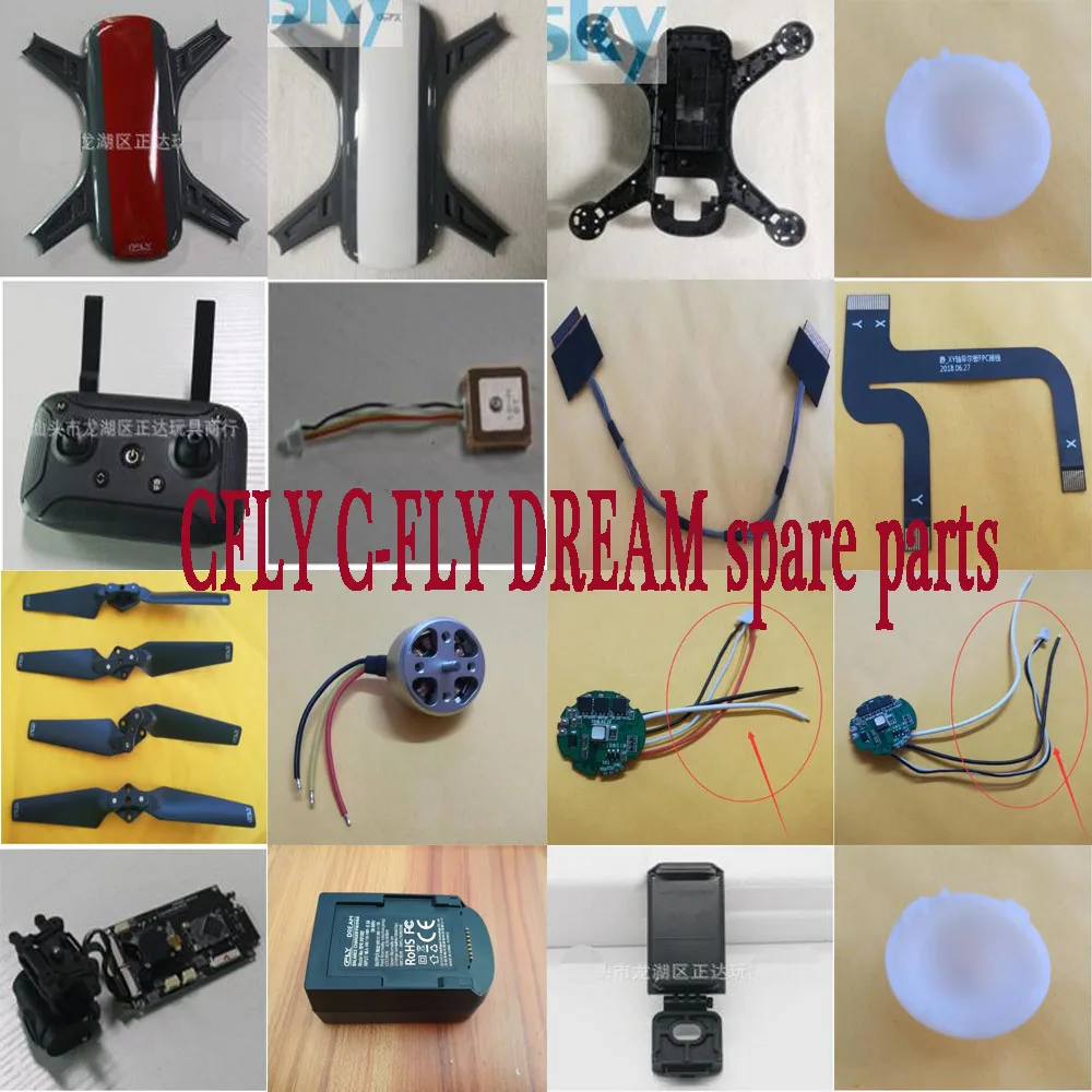 

CFLY C-FLY DREAM JJRC X9 RC Quadcopter spare parts ESC motor blades PTZ camera cable charger Upper lower body shell controller
