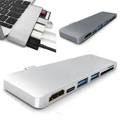 Высокое качество 6 в одном дизайне кардридер USB 3,0 SD/Micro SD TF Тип C HDMI кардридер для samsung huawei Dell и ПК и т. д