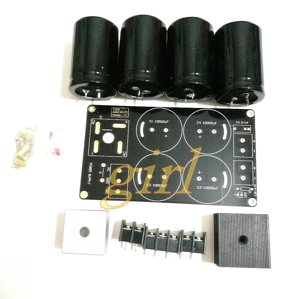

Single power rectifier and filter plate parts plated PCB board have a fever for 1969 small a large current power amplifier board