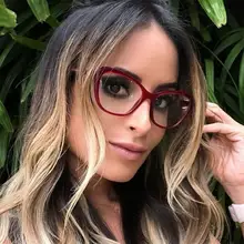 Прозрачные очки для женщин, красная оправа для очков, кошачий глаз, роскошный бренд, новые очки для глаз, близорукость, ботаник, Ретро стиль, простые очки, очки знаменитостей