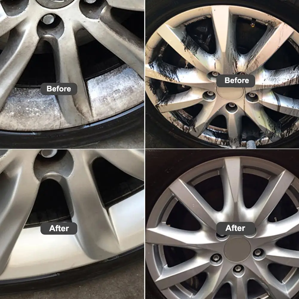 500ML Wheel Cleaner Hub Cleaning Car Steel Stainless Steel Glazing Decontamination Rust Removal Steel Ring Remove Iron Powder