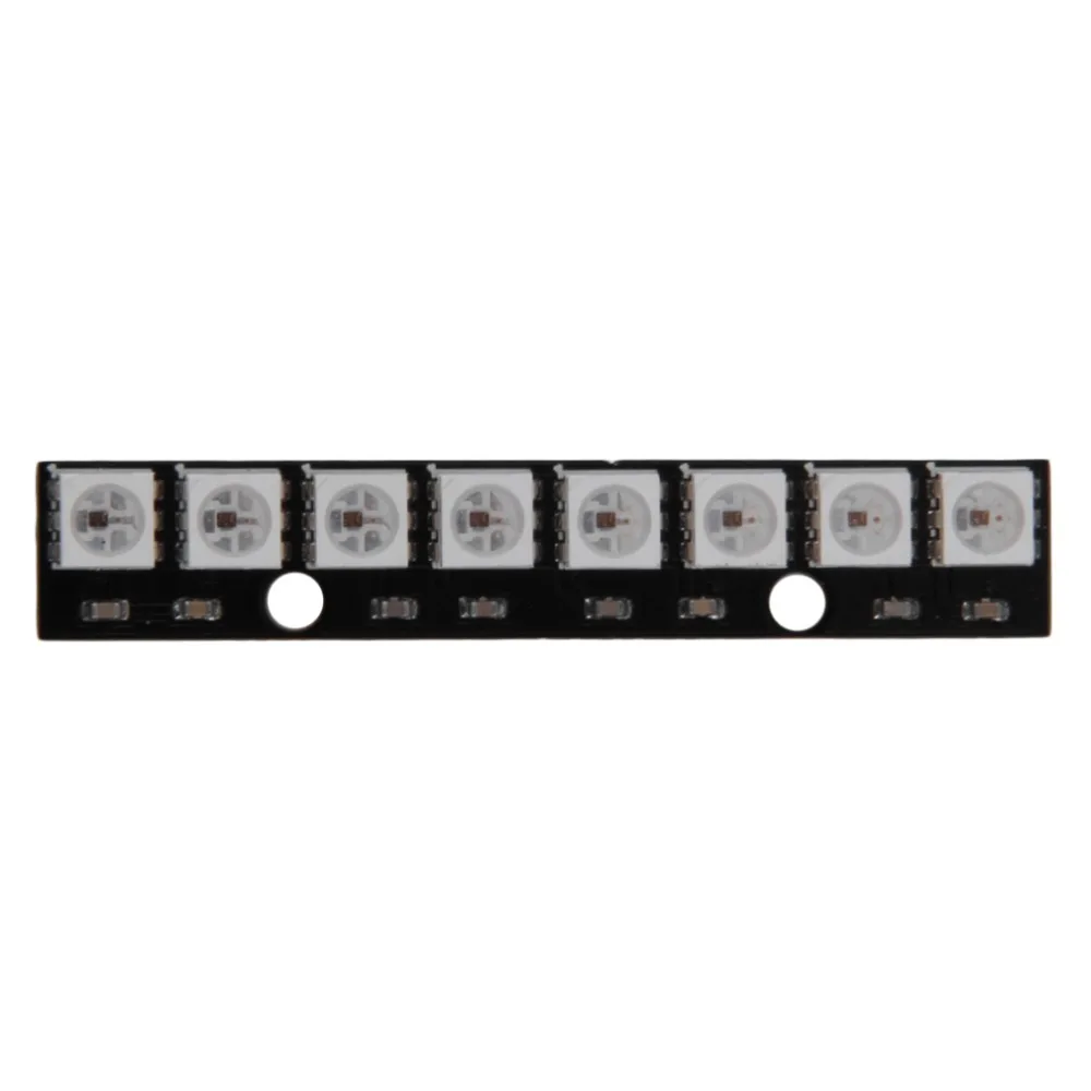 

WS2812B 1*8 8-Bit Full Color 5050 RGB LED Lamp Panel Light Black