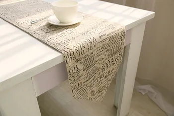 

Modern Table runner Letter Print Wedding Hotel Banquet Party Home Luxury Print Cotton Linen Dining Room Table Runner Decoration