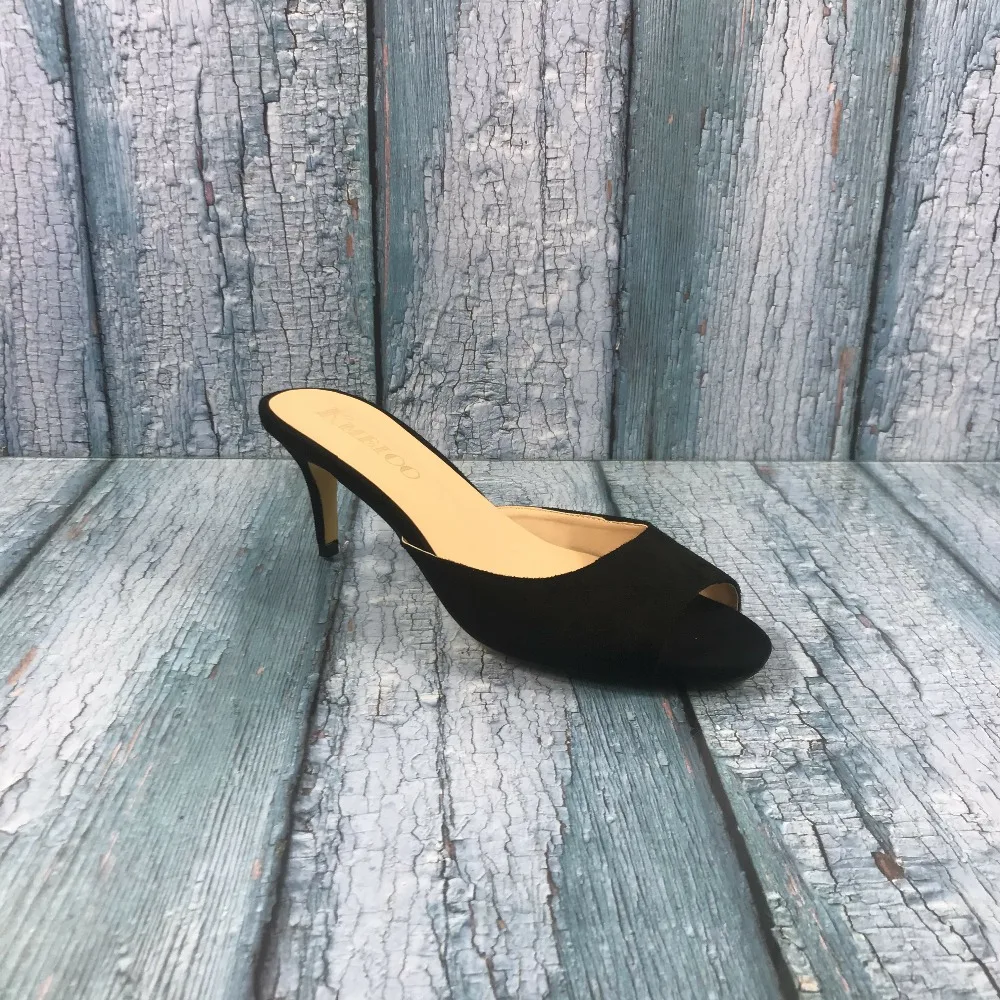 Kmeioo/Женская обувь; женские удобные домашние туфли с открытым носком на низком каблуке; сандалии-шлепанцы без застежки; модельные туфли-лодочки; размеры 5-15; американские летние шлепанцы