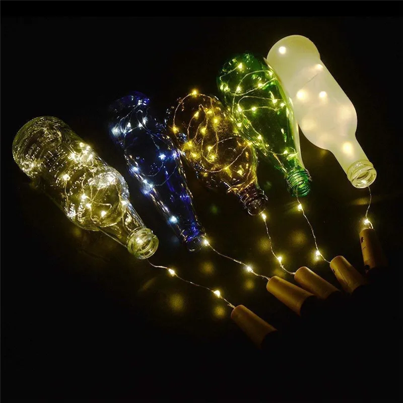 1 м 10LED медный провод гирлянда Фея свет с бутылкой пробка для стеклянной бутылки