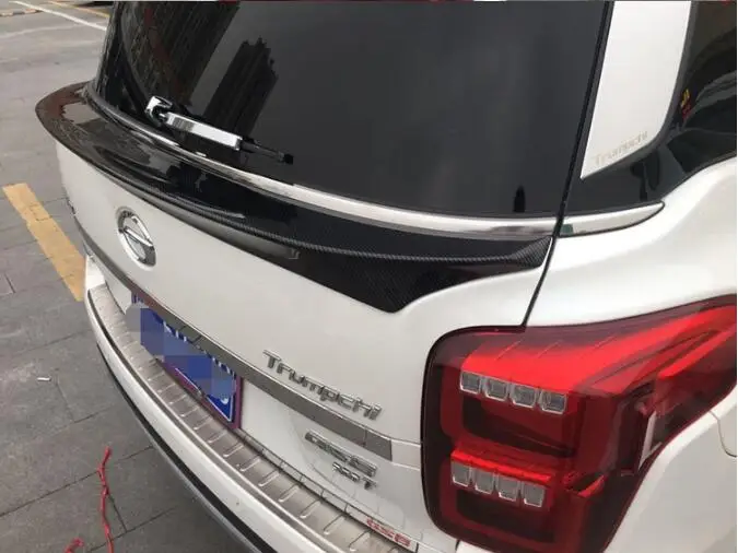 ABS Paint SPOILERS CAR REAR WING TRUNK LIP SPOILER FOR Trumpchi GS8 - Color: ABS Carbon Fiber