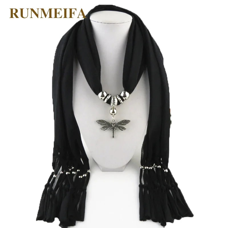 

RUNMEIFA Pendants Necklaces Scarf Women Iron Alloy Acrylic Animal Pendant Scarf Accessories Scarf Free Shipping 180*40cm