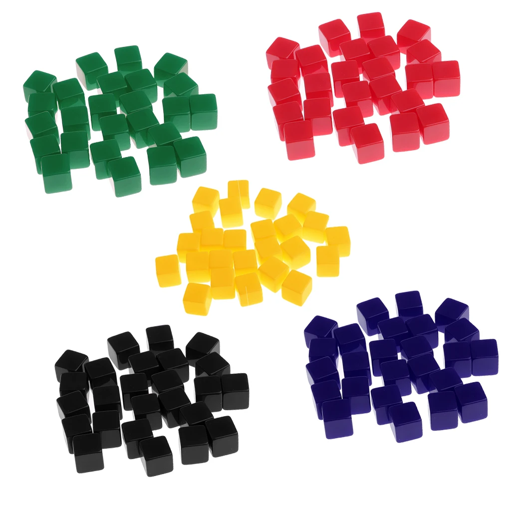 MagiDeal 125Pcs/Pack 12mm Opaque Six Sided D6 Dice Set Blank for Dungeons and Dragons D&D MTG TRPG Players Toys