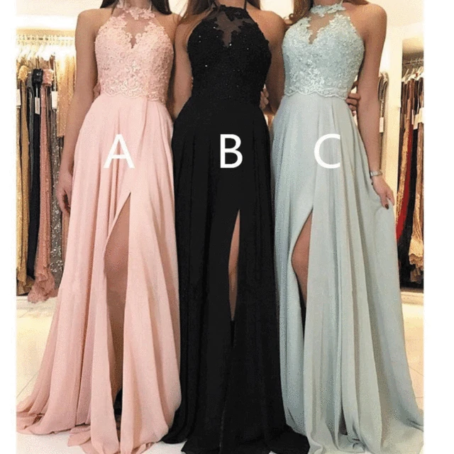Special Price SuperKimJo Pink Lace Bridesmaid Dresses 2019 A Line Chiffon Beaded Sleeveless Halter Cheap Wedding Party Dress Robe De Soiree