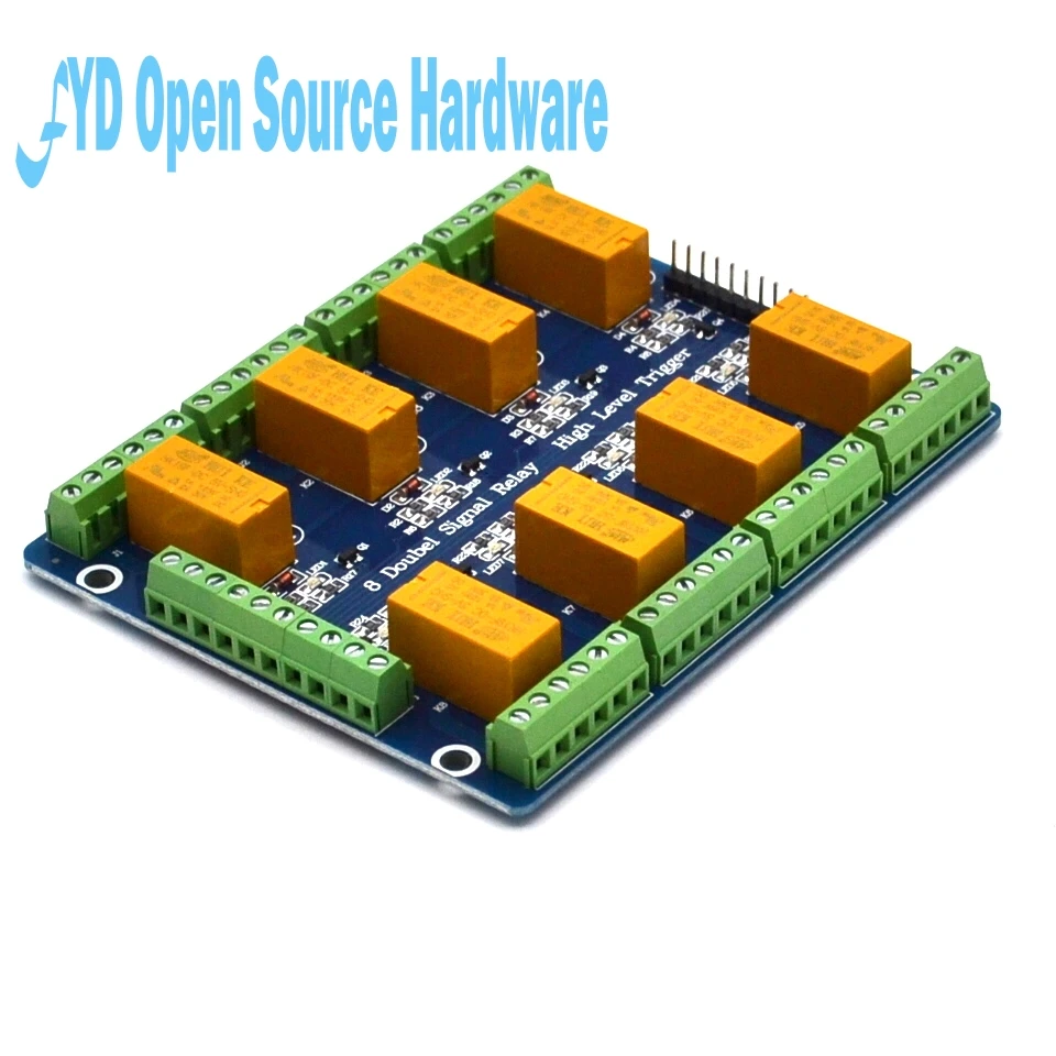 

8 channel double signal relay module 5V or 12v or 24V voltage high trigger 1A current