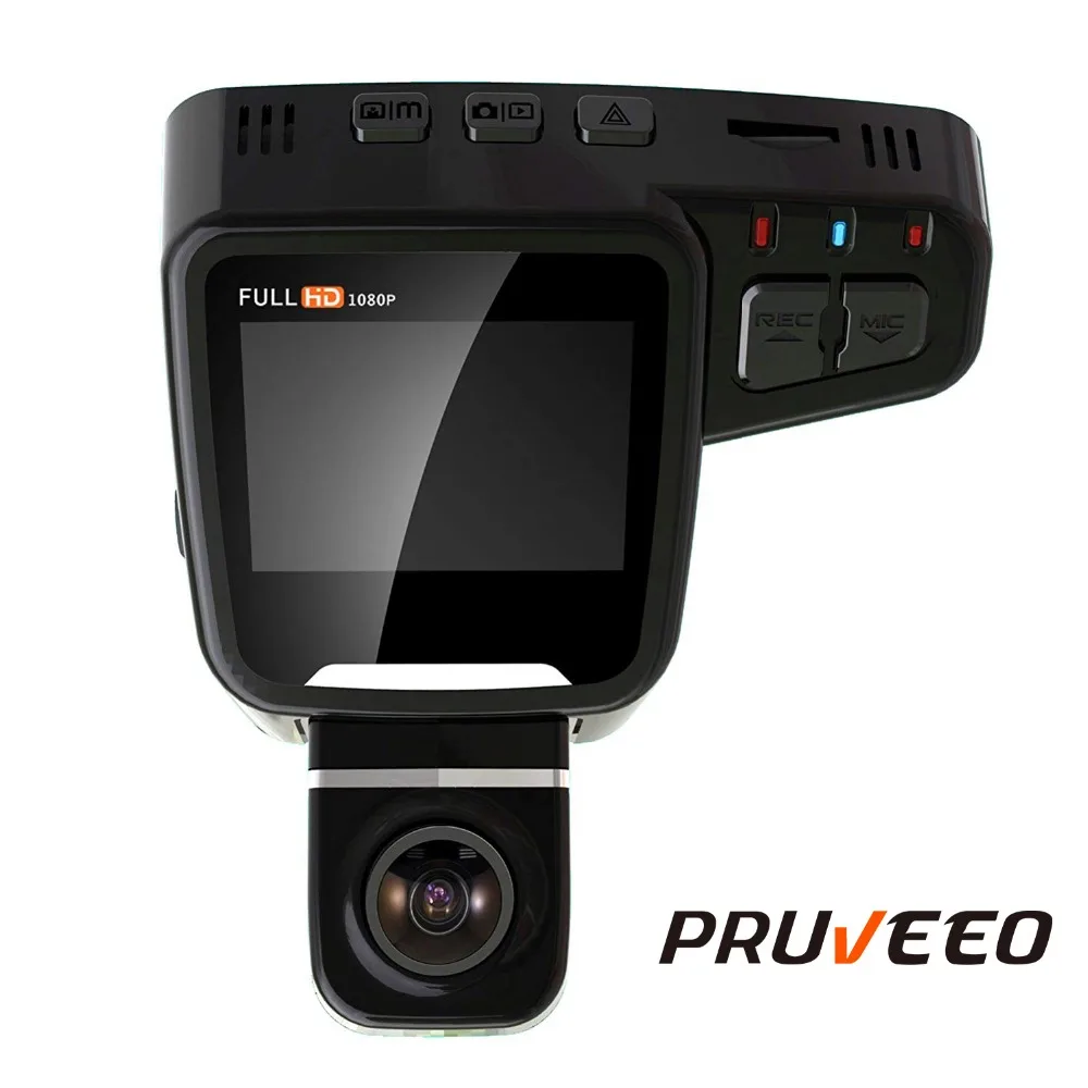 Pruveeo H1-Plus двойной видеорегистратор фронтальная и задняя камера FHD 1080P+ 480P 2," lcd Автомобильный видеорегистратор с широким углом обзора 170 градусов