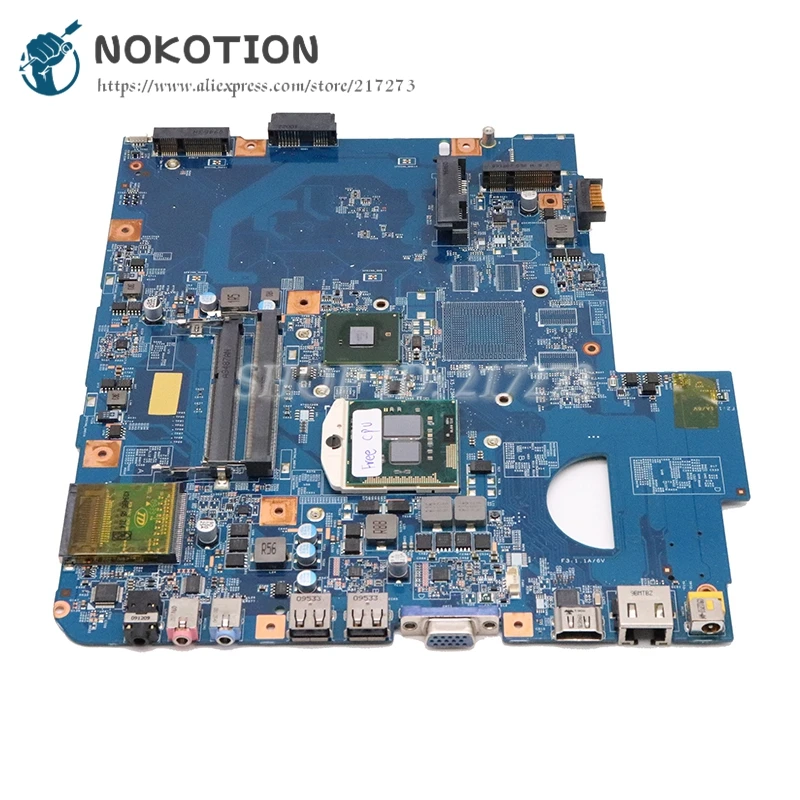 NOKOTION MBPM601002 для acer aspire 5740 5740G материнская плата для ноутбука 48.4GD01.01M HM55 PGA989 DDR3 Бесплатный процессор