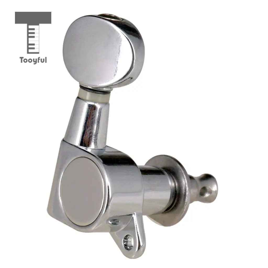 Tooyful 6PCS Guitar String Tuning Pegs Tuners for Acoustic Electric Guitar Musical Instruments 6R Silver