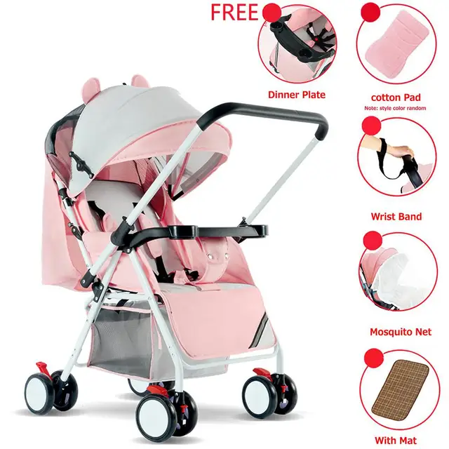 $US $56.15  Kidlove Baby Stroller Portable Folding Outdoor Double Way Lying Sitting Stroller with 4 Wheels for 