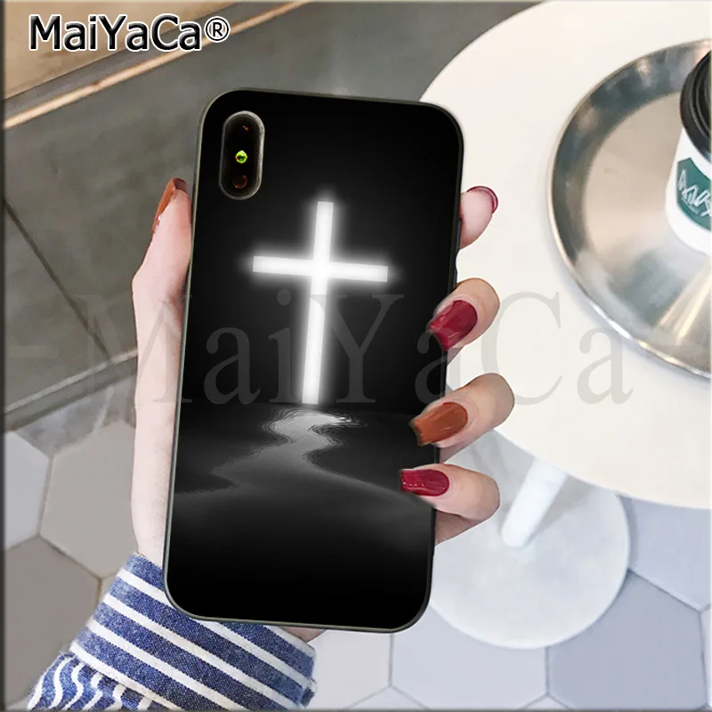 MaiYaCa Библейский Иисус Христос, христианский крест дизайн умный черный мягкий чехол для телефона для iPhone 8 7 6 6S Plus 5 5S SE XR X XS MAX