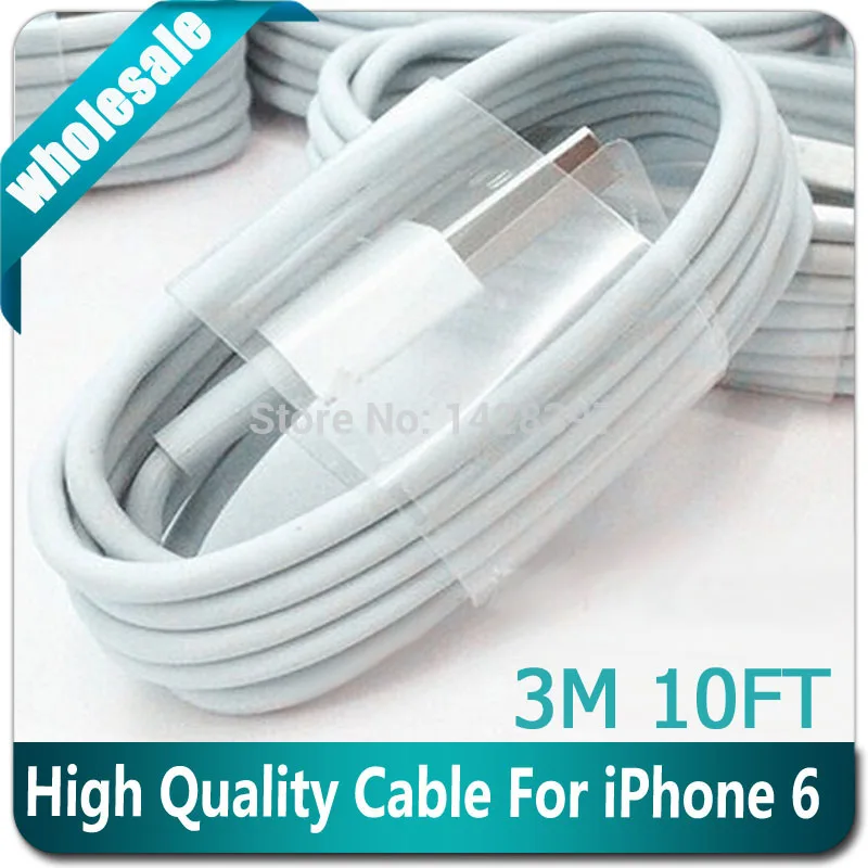 100Pcs/lot 3M 10FT IOS 9.X 8Pin Data Sync Charging USB Cable charger for iPhone 5 6 Plus Top Quality Free DHL | Мобильные телефоны
