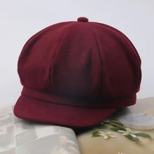 Модный осенне-зимний Корейский детский берет, одноцветная восьмиугольная кепка, детская шапка, уличная Кепка для мальчиков и девочек, повседневные Шапки GDD99