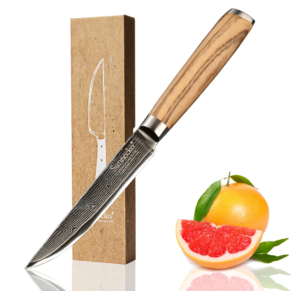 Kaufen SUNNECKO 5   Utiltiy Messer 73 Schichten Damaskus Stahl Japanischen VG10 Scharfe Klinge Mehrzweck Küche Messer Original Holz Griff